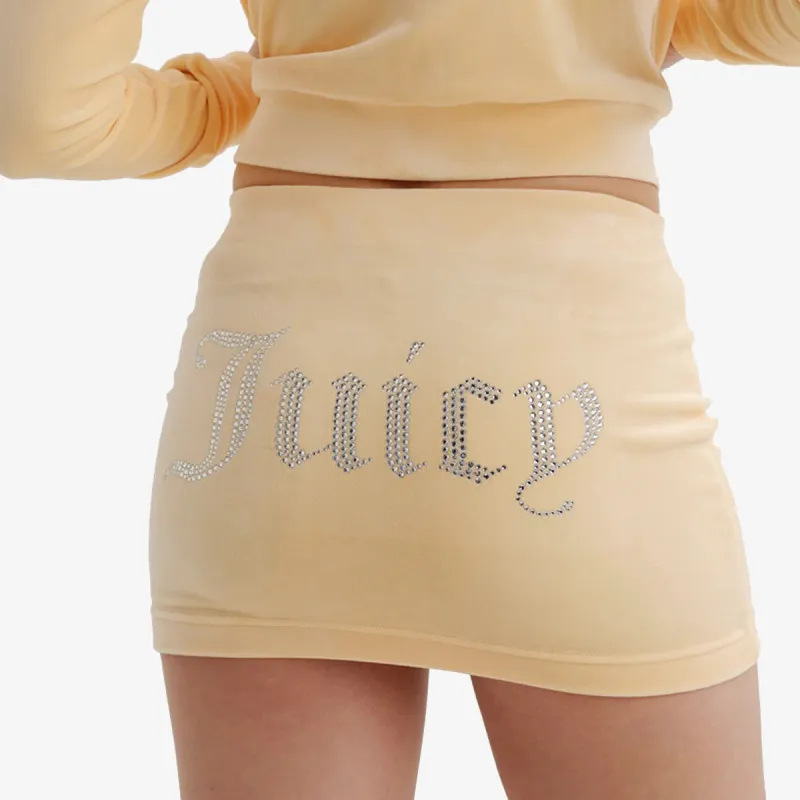 JUICY COUTURE Krilo VELOUR TUBE SKIRT W/ DIAMANTE 