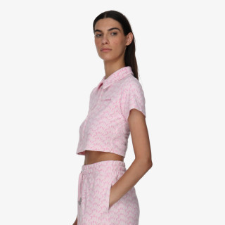 JUICY COUTURE KRATKA MAJICA TOWELLING SHIRT WITH MONOGRAM PRINT 