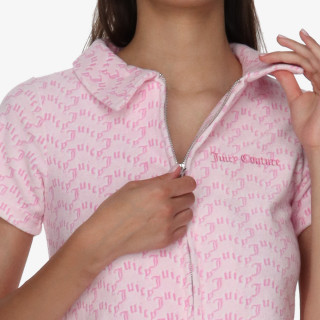 JUICY COUTURE KRATKA MAJICA TOWELLING SHIRT WITH MONOGRAM PRINT 