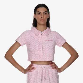 JUICY COUTURE Majice kratke TOWELLING SHIRT WITH MONOGRAM PRINT 