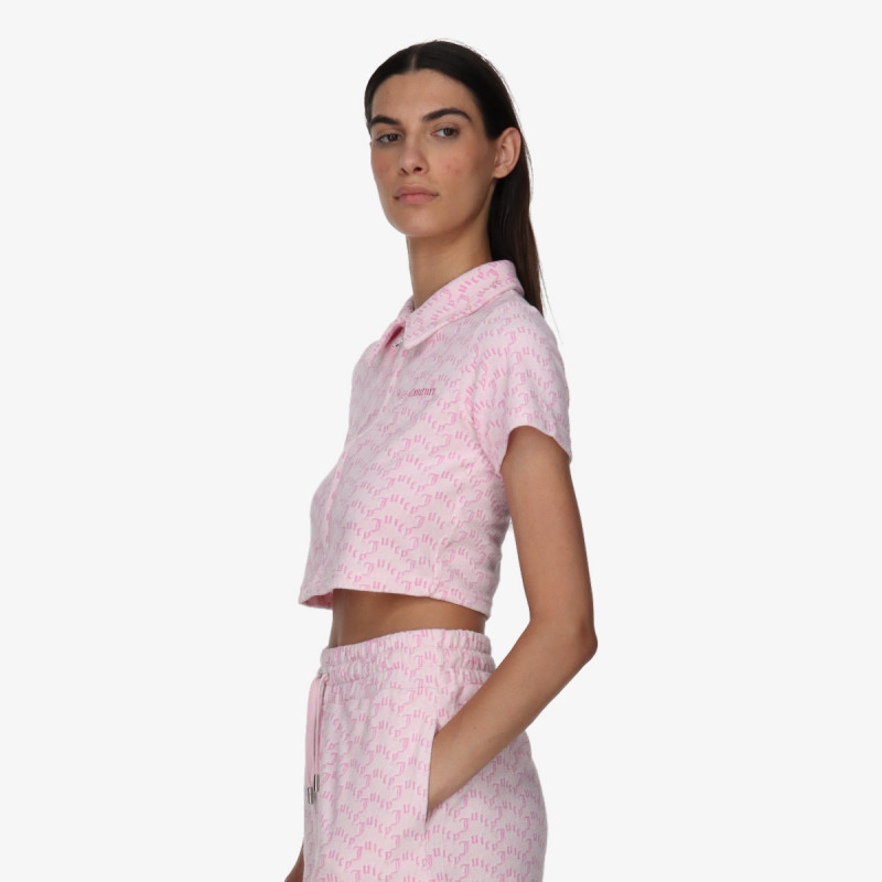 JUICY COUTURE KRATKA MAJICA TOWELLING SHIRT WITH MONOGRAM PRINT 