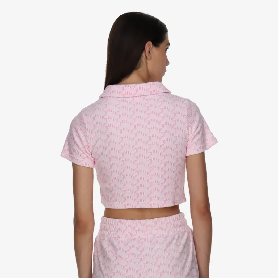 JUICY COUTURE Majice kratke TOWELLING SHIRT WITH MONOGRAM PRINT 