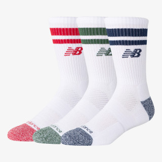 NEW BALANCE NOGAVICE Active Lifestyle Striped Crew Socks 3 Pa 