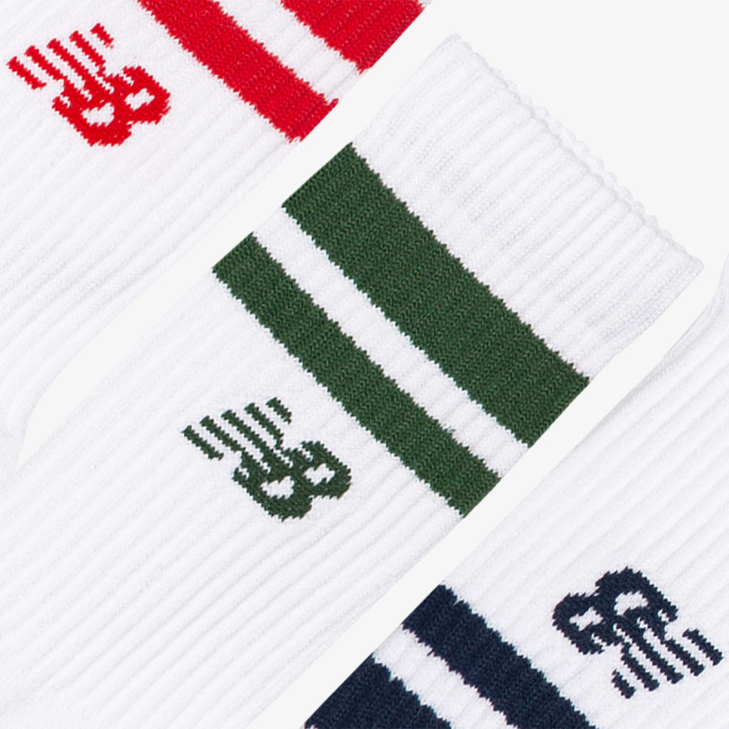 NEW BALANCE NOGAVICE Active Lifestyle Striped Crew Socks 3 Pa 