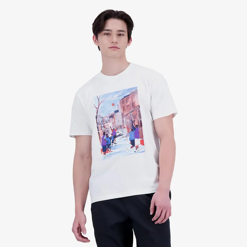 NEW BALANCE Majice kratke Hoops Graphic Cotton Jersey Short Sleeve 