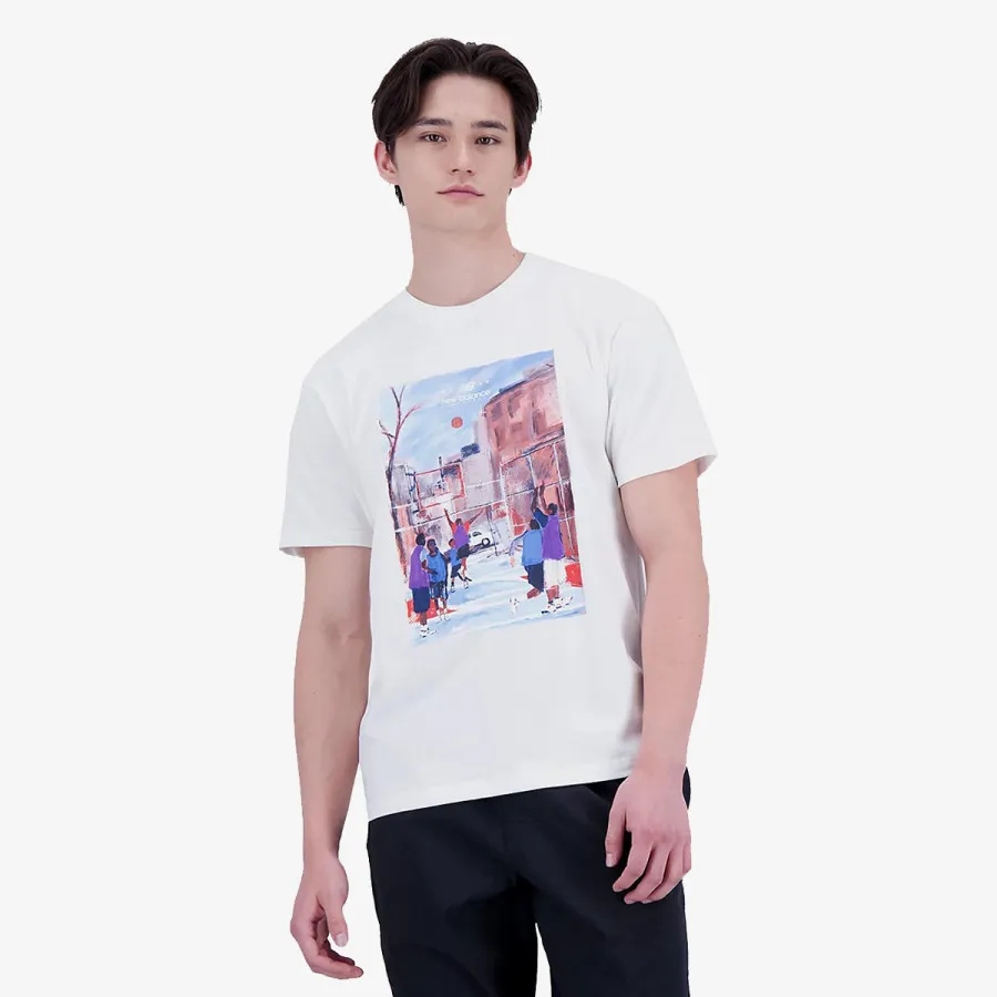 NEW BALANCE Majice kratke Hoops Graphic Cotton Jersey Short Sleeve 