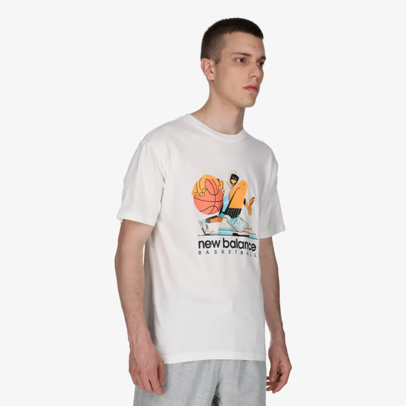NEW BALANCE Majice kratke Hoops Cotton Jersey Short Sleeve T-shirt 