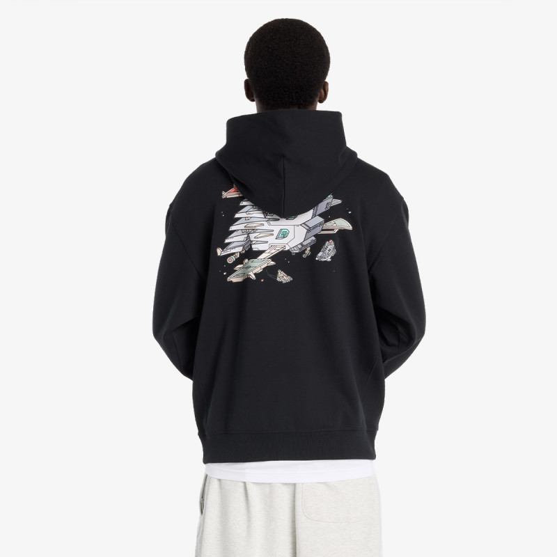 NEW BALANCE KAPUCAR Ghica Sport Station Hoodie - BLACK 