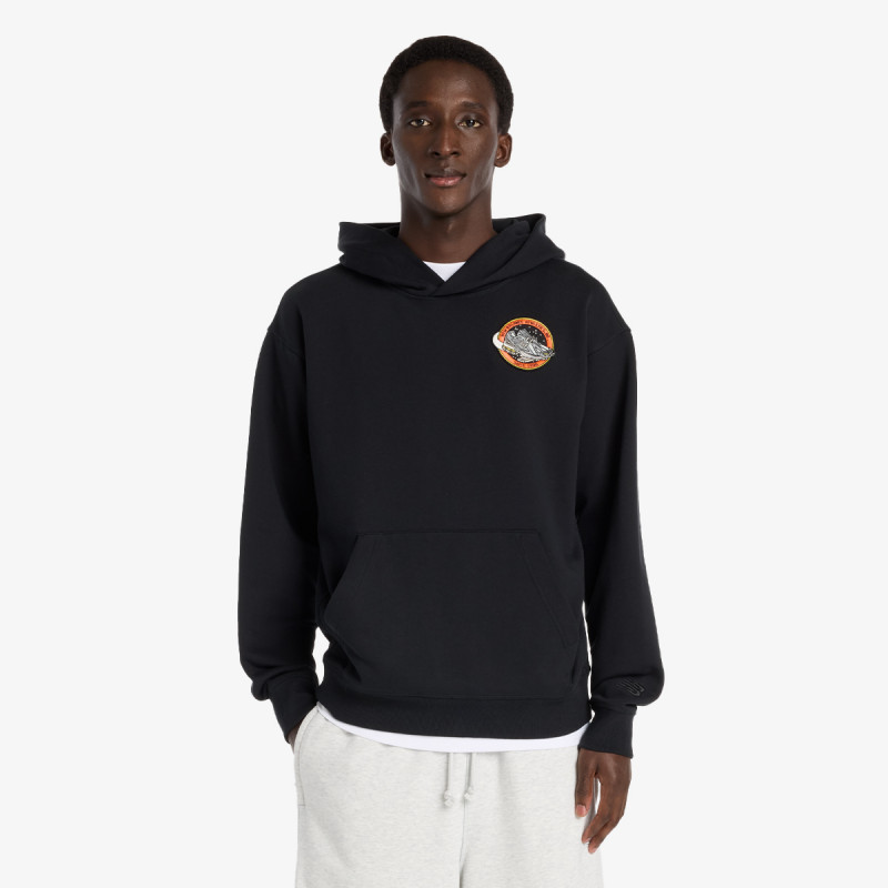 NEW BALANCE KAPUCAR Ghica Sport Station Hoodie - BLACK 