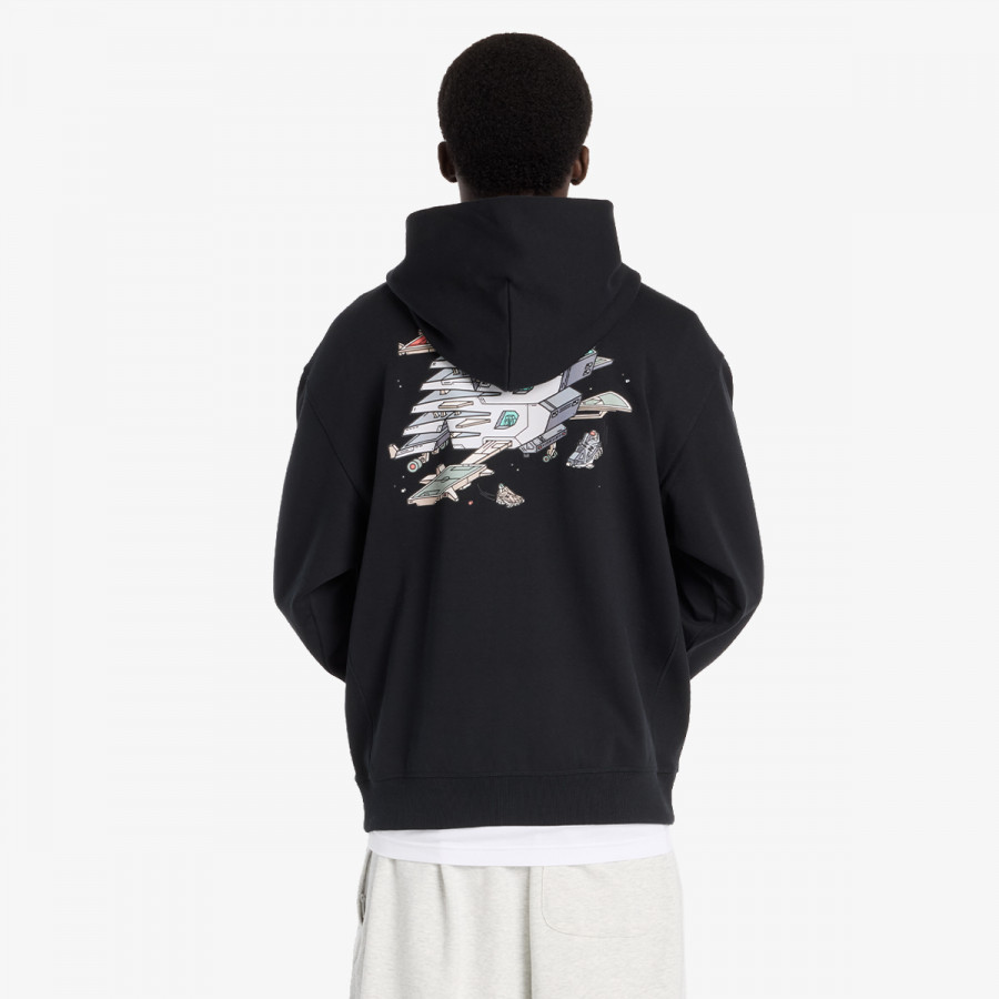 NEW BALANCE KAPUCAR Ghica Sport Station Hoodie - BLACK 