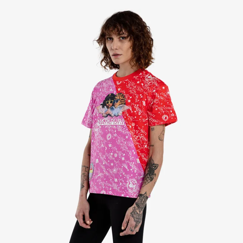 NAPAPIJRI Majice kratke S-FIORUCCI AOP W PINK STARS FK6 