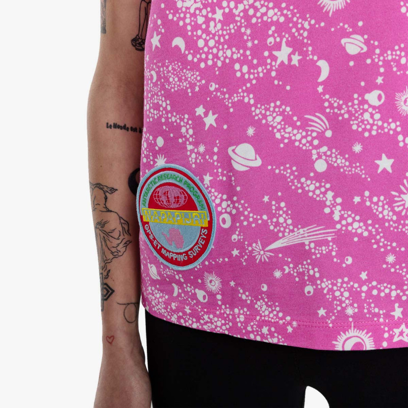 NAPAPIJRI KRATKA MAJICA S-FIORUCCI AOP W PINK STARS FK6 