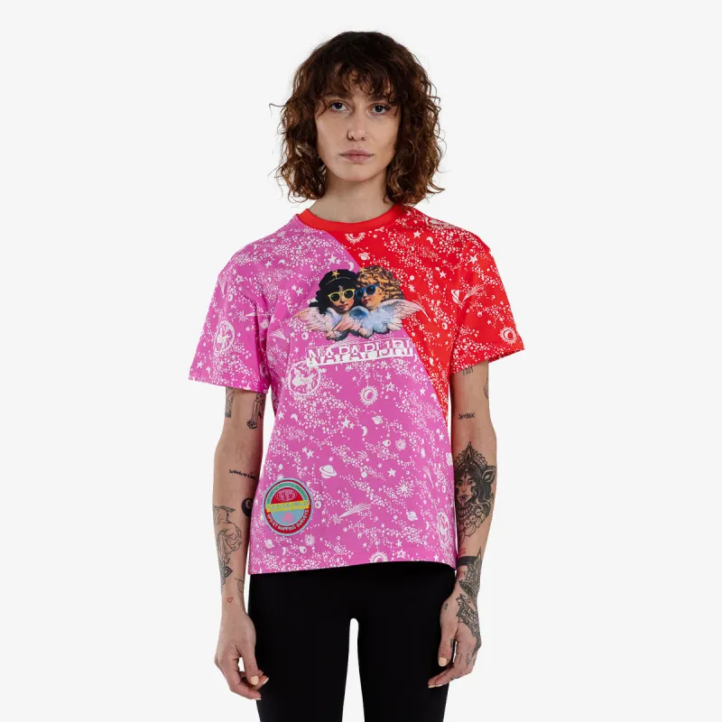NAPAPIJRI Majice kratke S-FIORUCCI AOP W PINK STARS FK6 