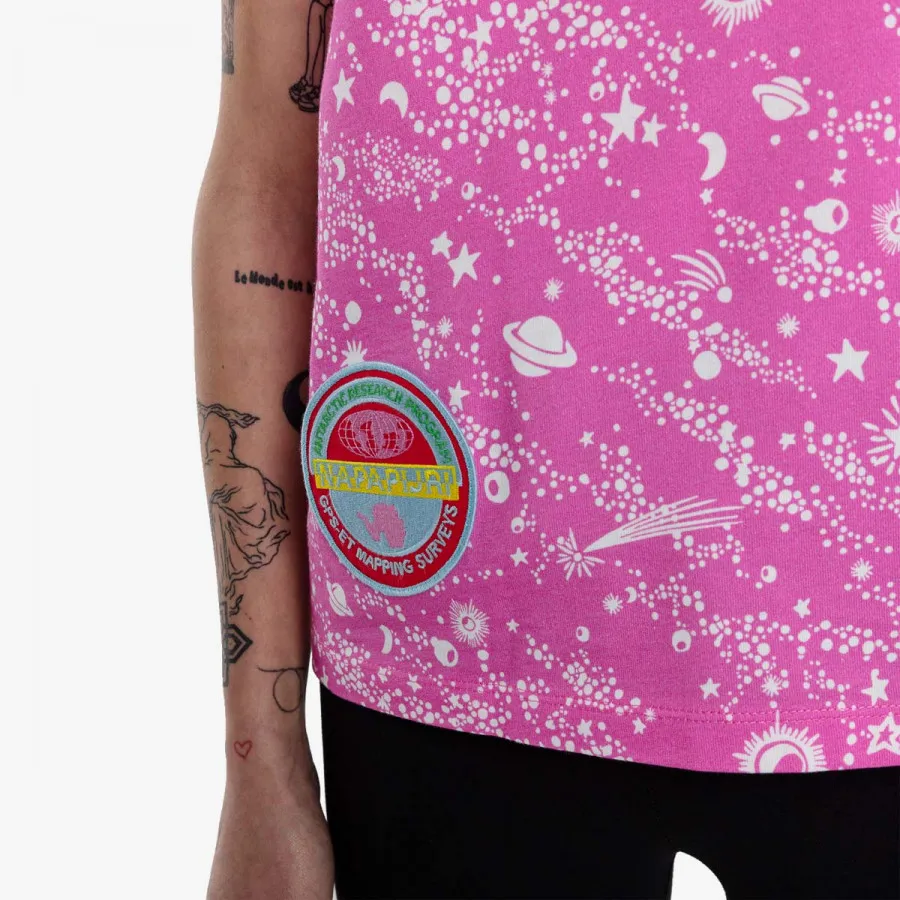 NAPAPIJRI Majice kratke S-FIORUCCI AOP W PINK STARS FK6 
