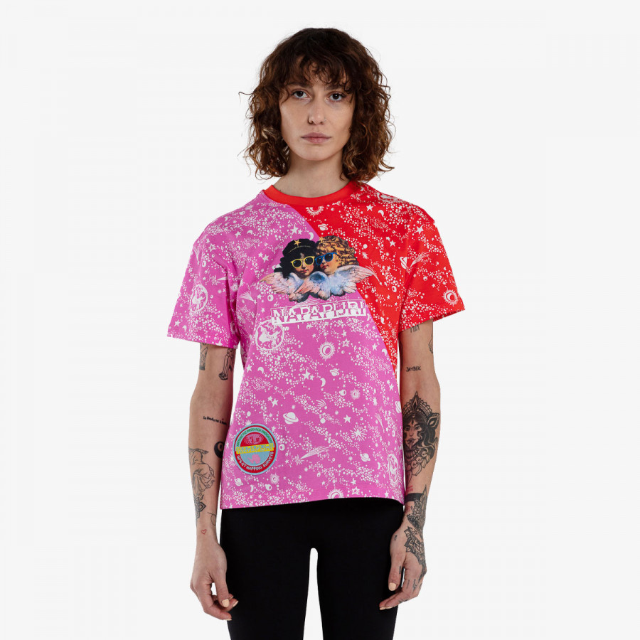 NAPAPIJRI KRATKA MAJICA S-FIORUCCI AOP W PINK STARS FK6 