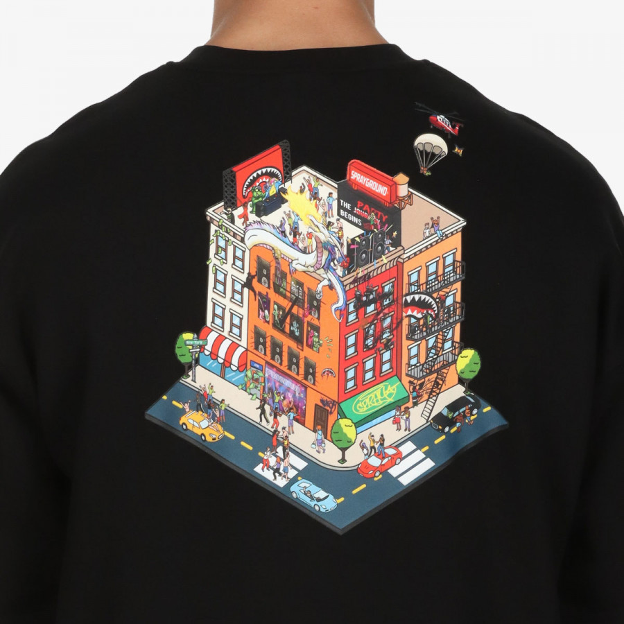 SPRAYGROUND KAPUCAR BLOCK PARTY CREWNECK BLK 