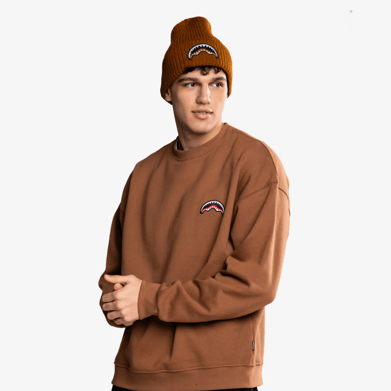 SPRAYGROUND KAPUCAR BLOCK PARTY CREWNECK BROWN