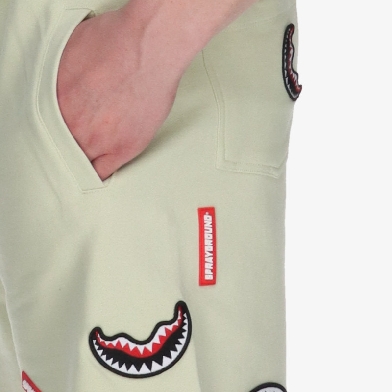 SPRAYGROUND KRATKE HLAČE SHARK PATCHES SHORTS SAGE 