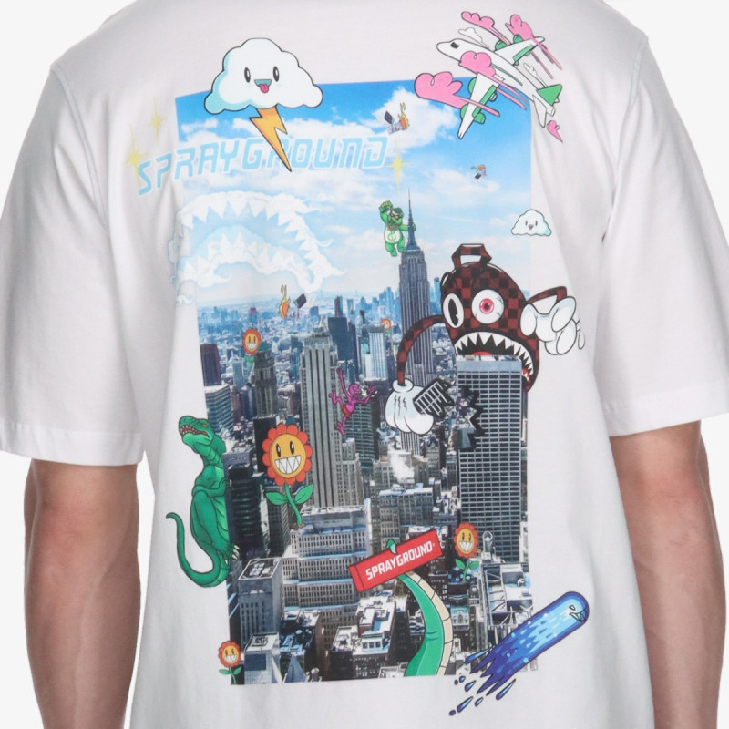 SPRAYGROUND KRATKA MAJICA CHARACTER INVASION T-SHIRT WHT 