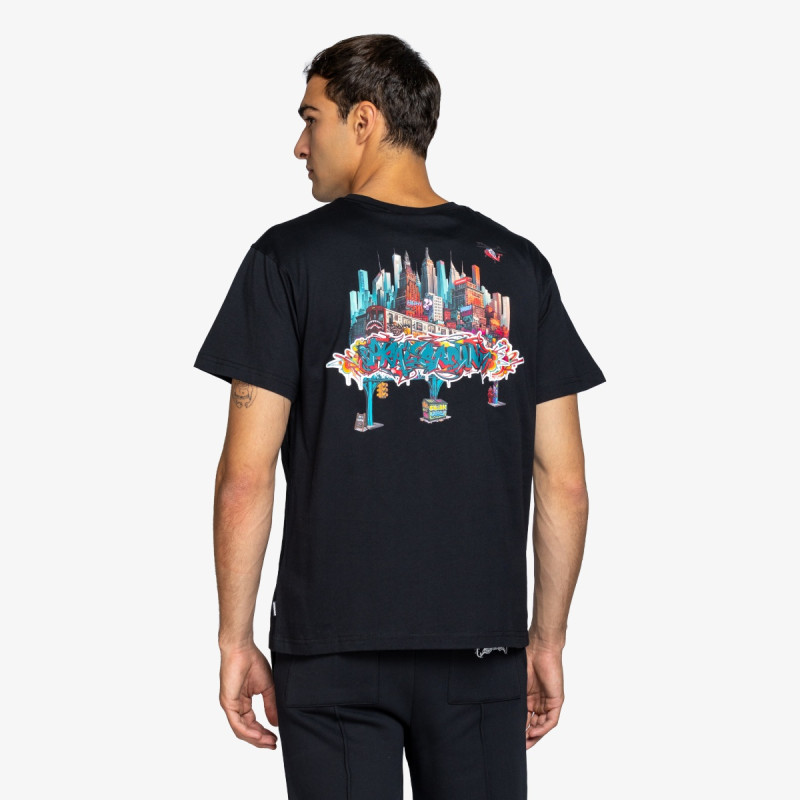 SPRAYGROUND KRATKA MAJICA CITY SKYLINE NEW REGULAR T-SHIRT BLK 