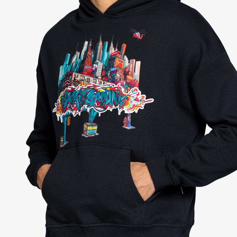 SPRAYGROUND KAPUCAR CITY SKYLINE COMFY HOODIE BLK 
