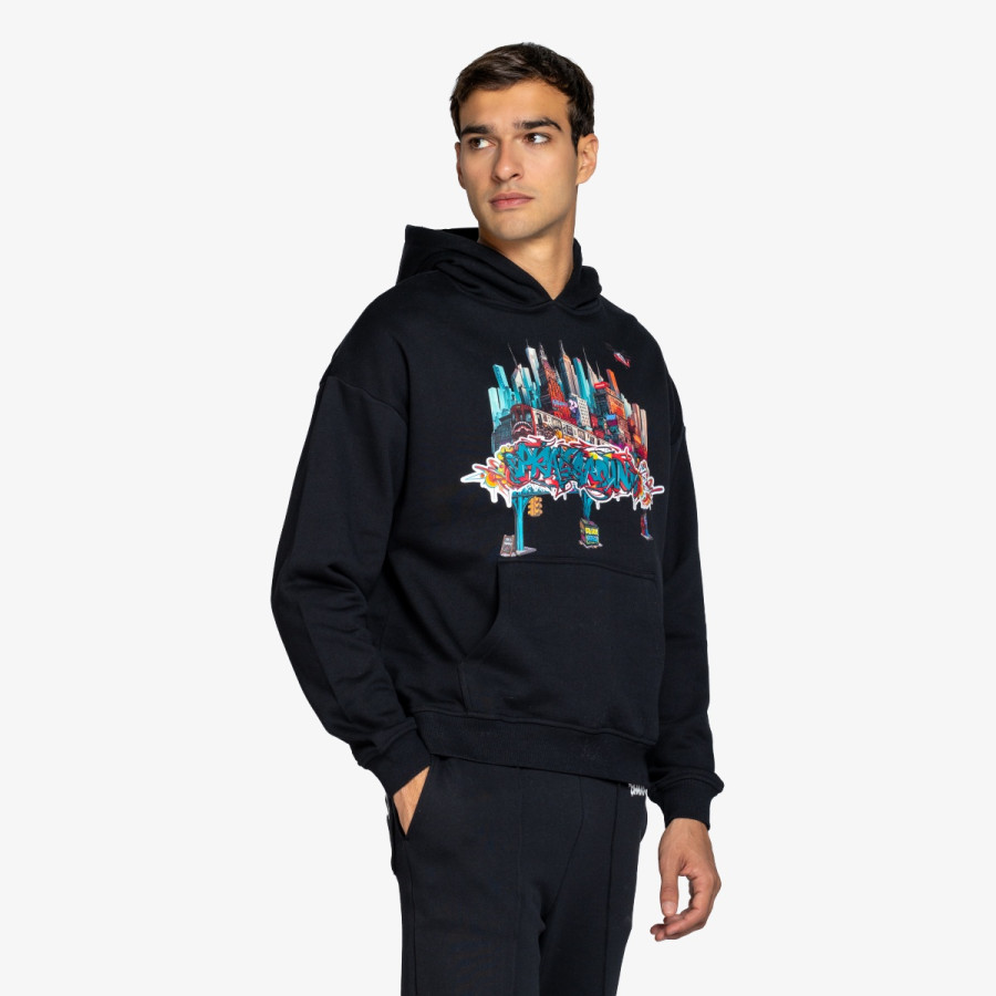 SPRAYGROUND KAPUCAR CITY SKYLINE COMFY HOODIE BLK 